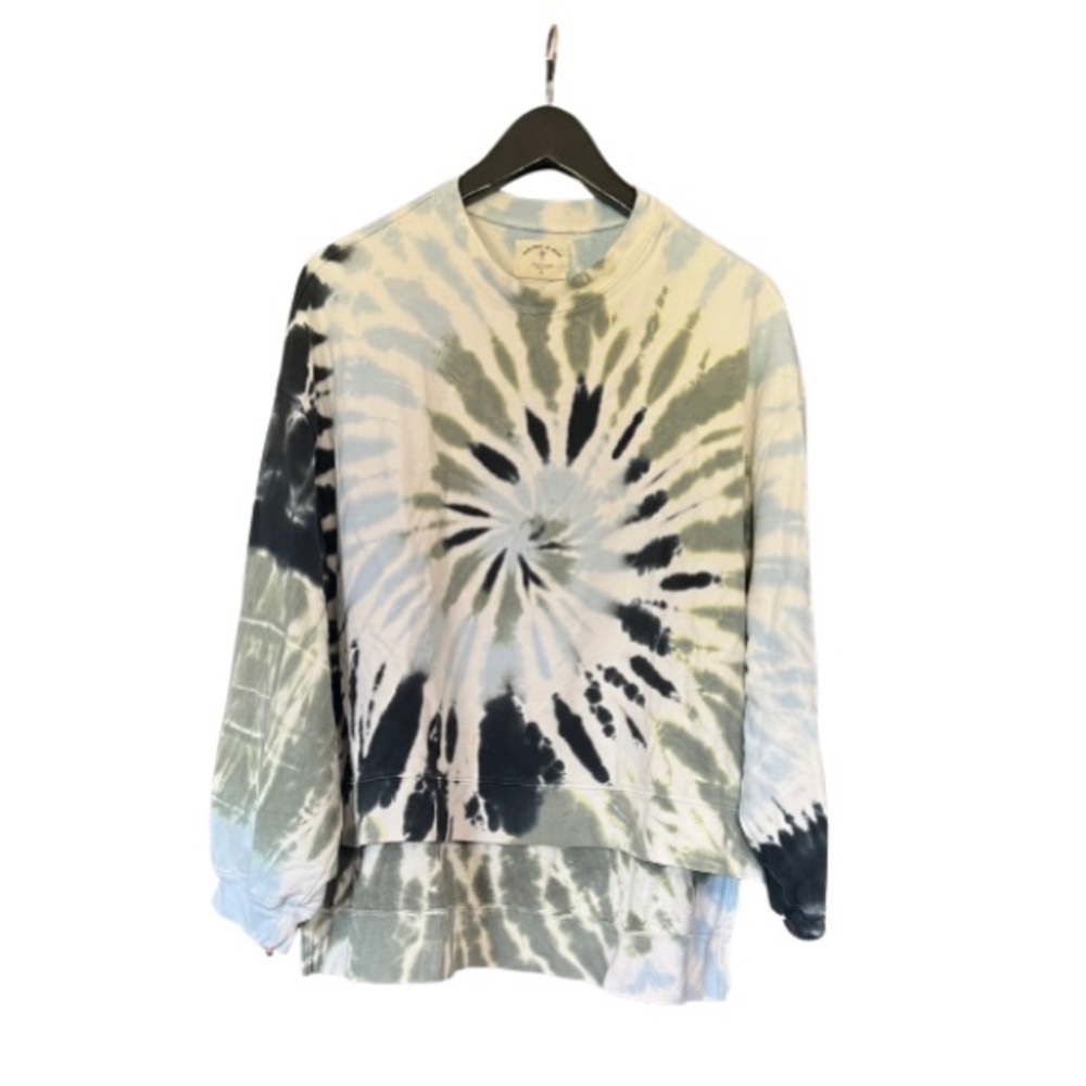 Electric & Rose Blue and White Oversized Tie-Dye Sweatshirt